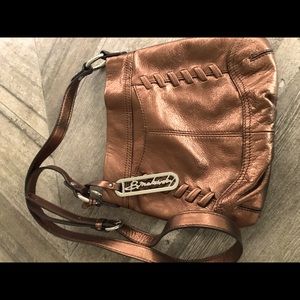 Bronze crossbody leather bag